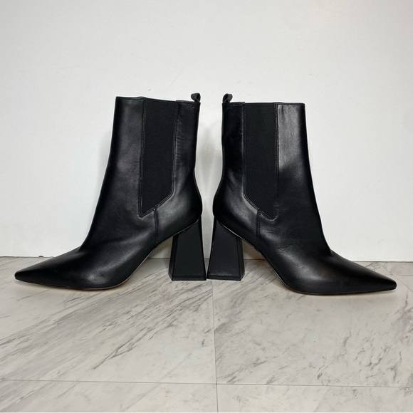Marc Fisher Kylynn Black Leather Pointy Toe Heeled Chelsea Bootie 11M - Picture 8 of 16